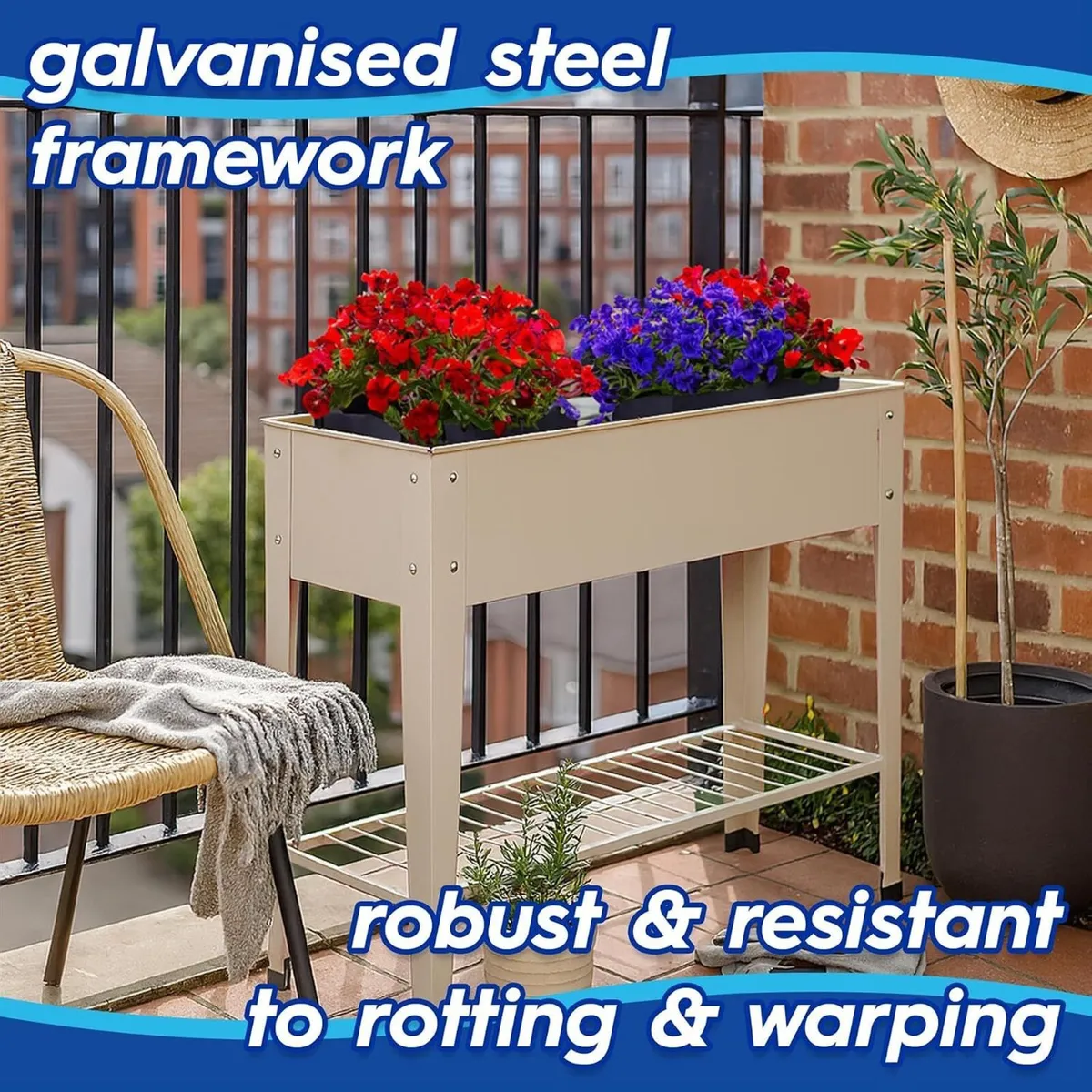 Elevated Raised Garden Beds with Legs Storage - Image 2