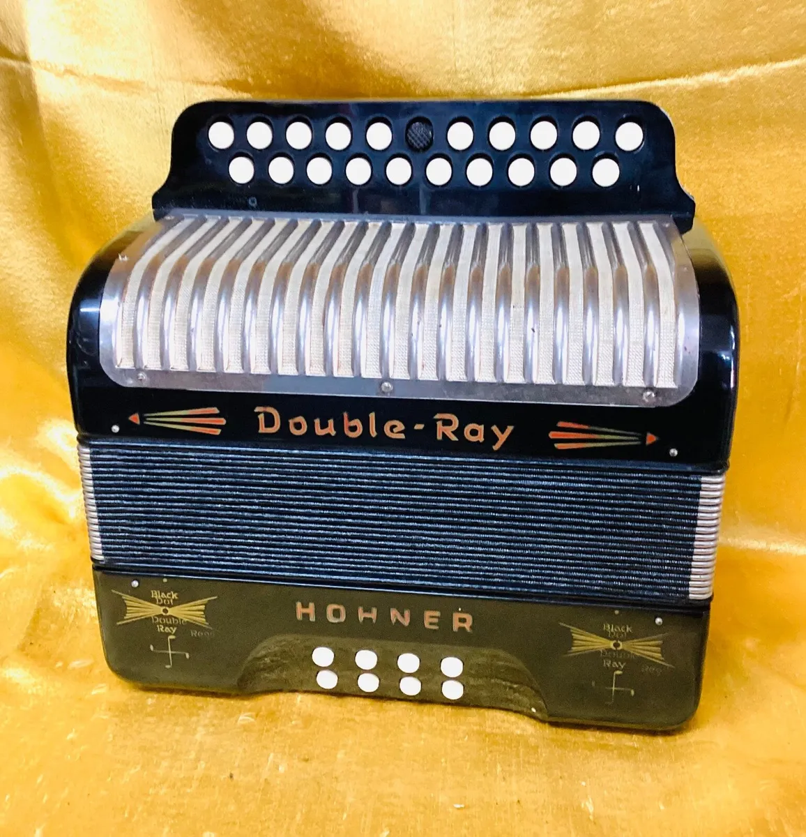 HOHNER B/C DOUBLE RAY BLACK DOT BUTTON ACCORDION - Image 1