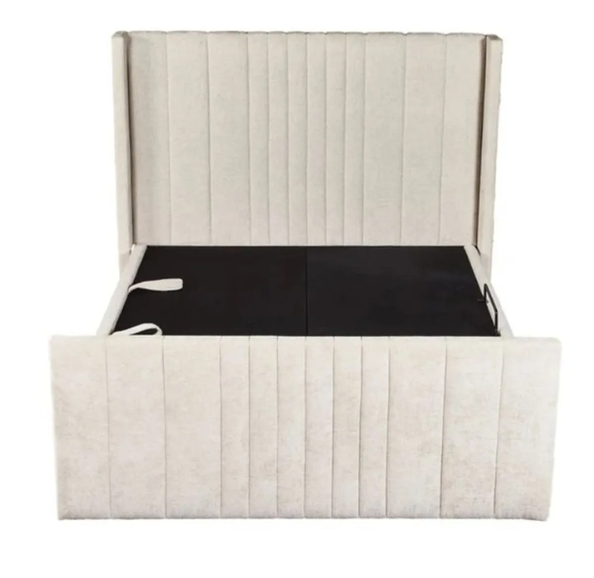 Clara Beige Fabric Smart Storage Bed - Image 1