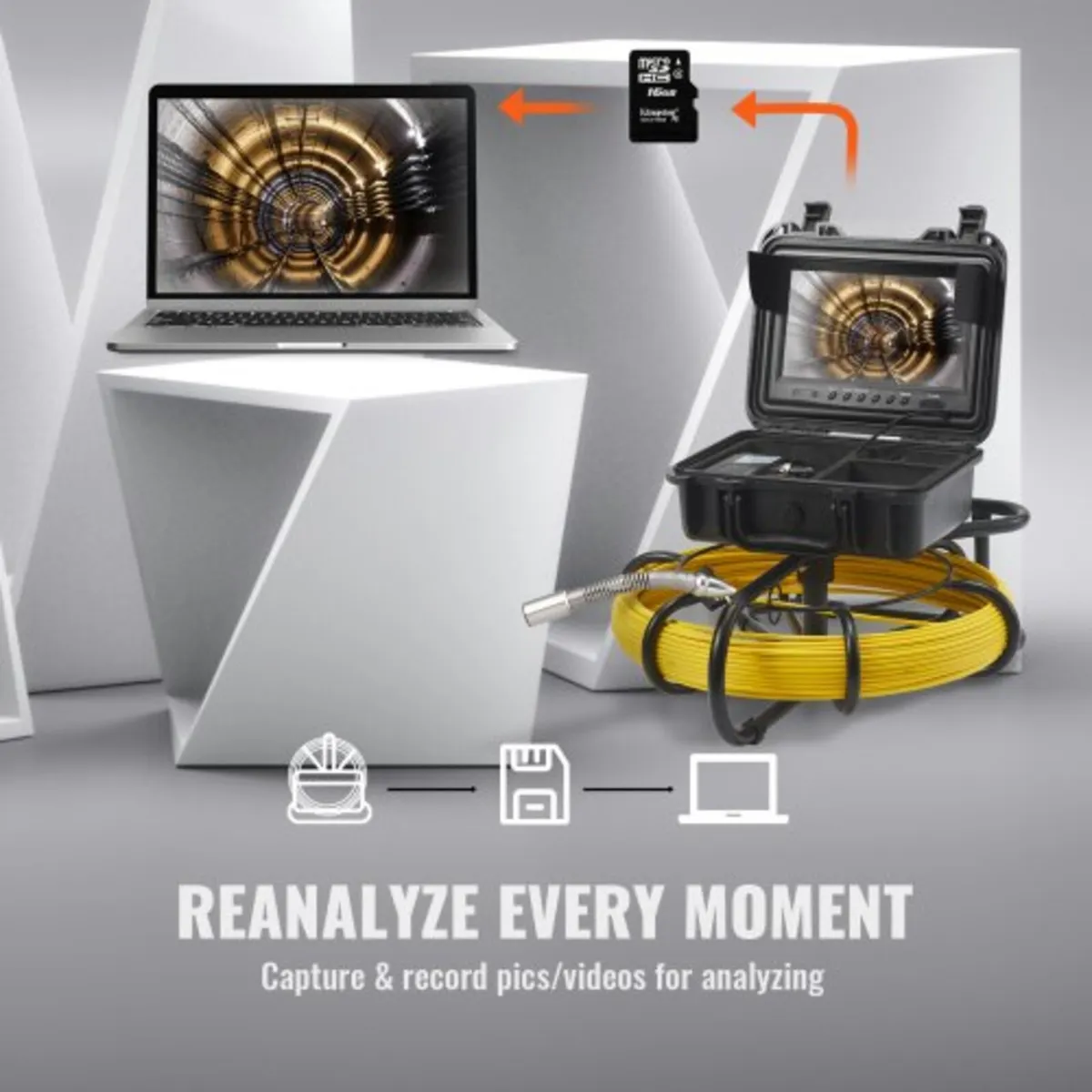 Sewer Camera Pipe Inspection Camera 22.9cm 720p Sc - Image 2