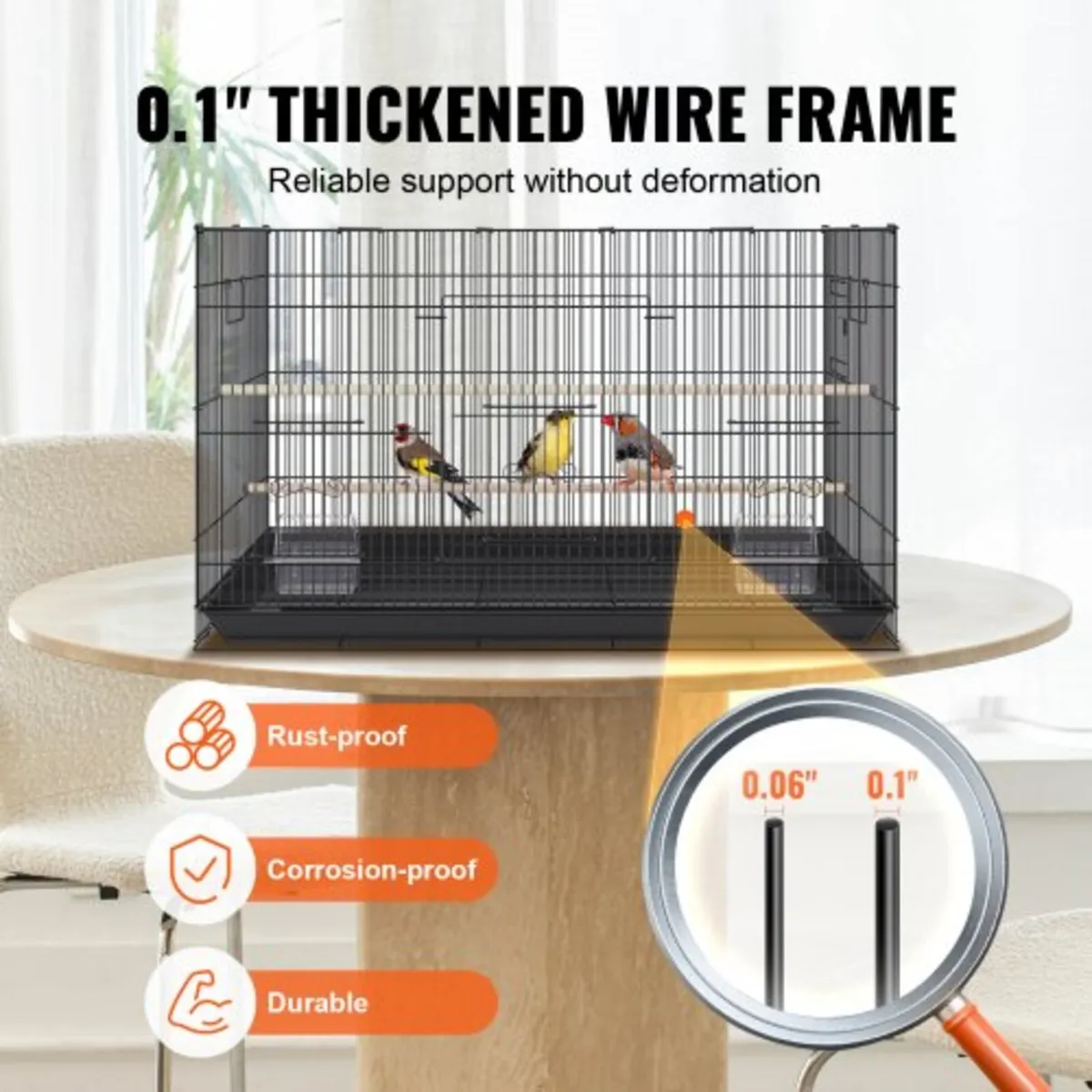 30 inch Bird Cage, Metal Large Parakeet Cages for - Image 2