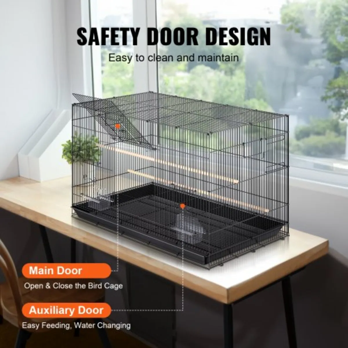 30 inch Bird Cage, Metal Large Parakeet Cages for - Image 3