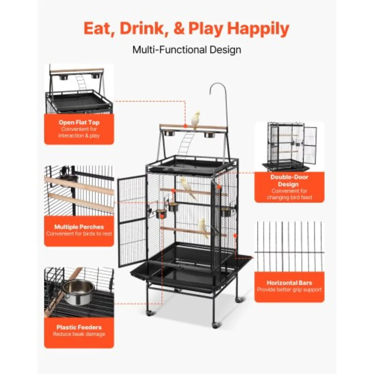 Bird Cage, 830 x 790 x 2100 mm, Open Flat Top, Wro - Image 4