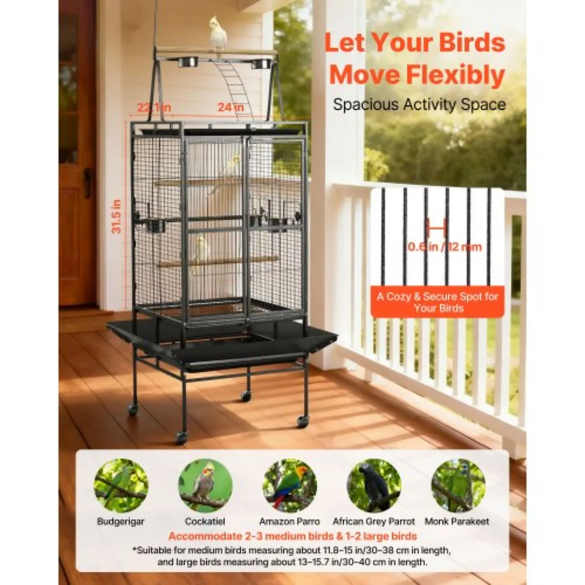 Bird Cage, 830 x 790 x 2100 mm, Open Flat Top, Wro - Image 3