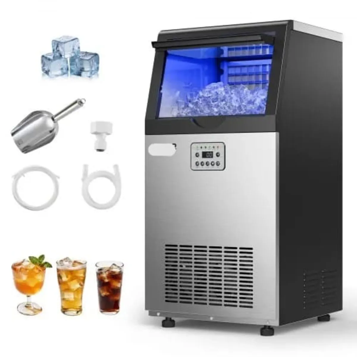 Ice Maker Machine, 45 kg/24h with 14 kg Storage Ca - Image 1