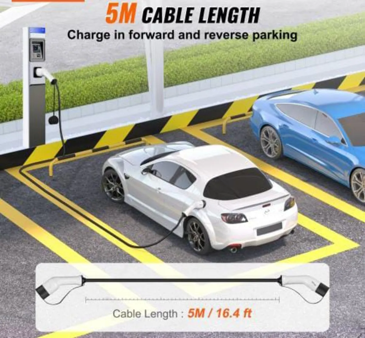 Type 2 to Type 2 EV Charging Cable, 32Amp, 7kW 5 M - Image 2