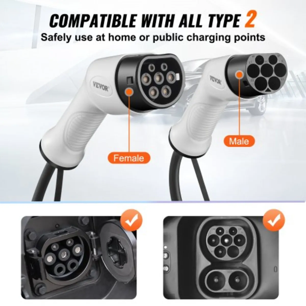 Type 2 to Type 2 EV Charging Cable, 32Amp, 7kW 5 M - Image 3