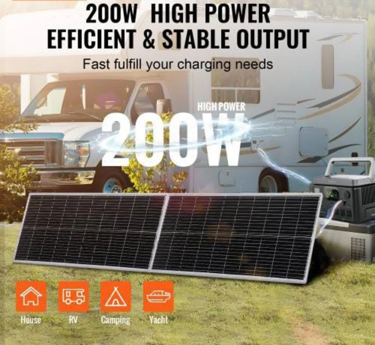 200W Monocrystalline Solar Panel Kit, 2PCS Monocry - Image 2