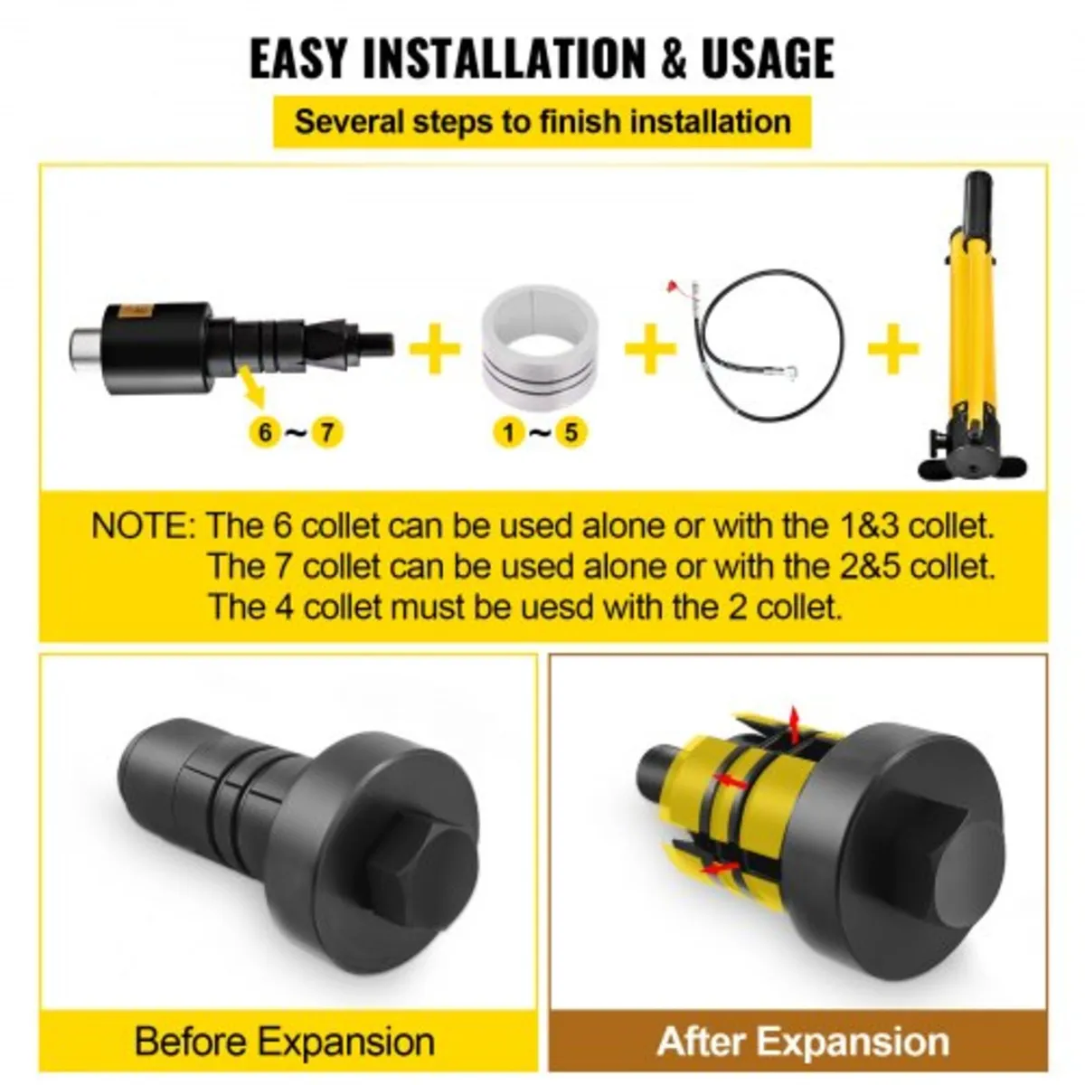 Hydraulic Exhaust Pipe Expander, 4.1 to 10.8 cm si - Image 2