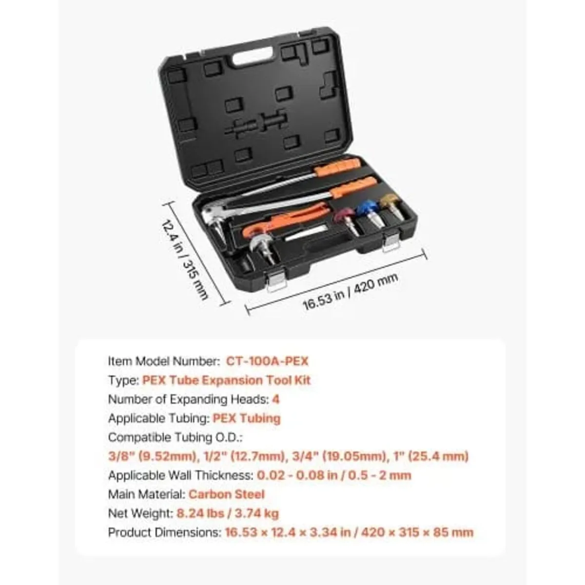 PEX Pipe Expander Tool Kit, Manual Tubing Expansio - Image 4