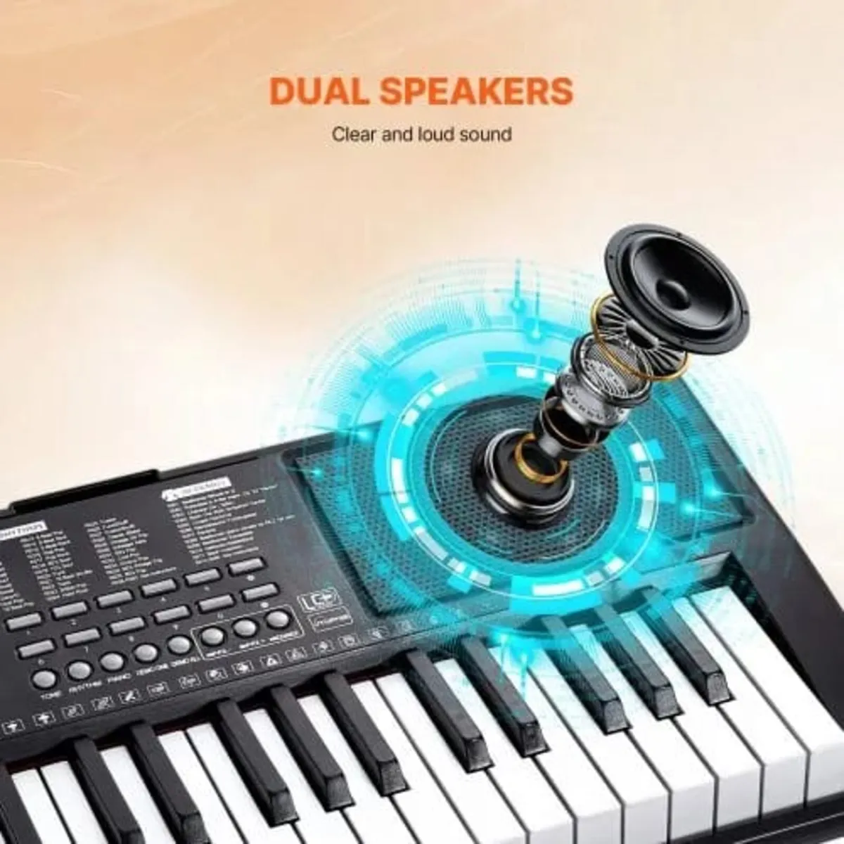 61 Key Digital Keyboard Piano, Lighted Keys, Elect - Image 2