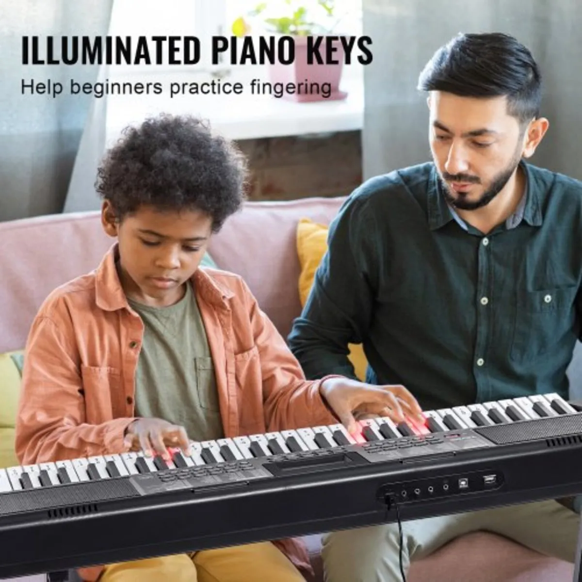 61 Key Digital Keyboard Piano, Lighted Keys, Elect - Image 3