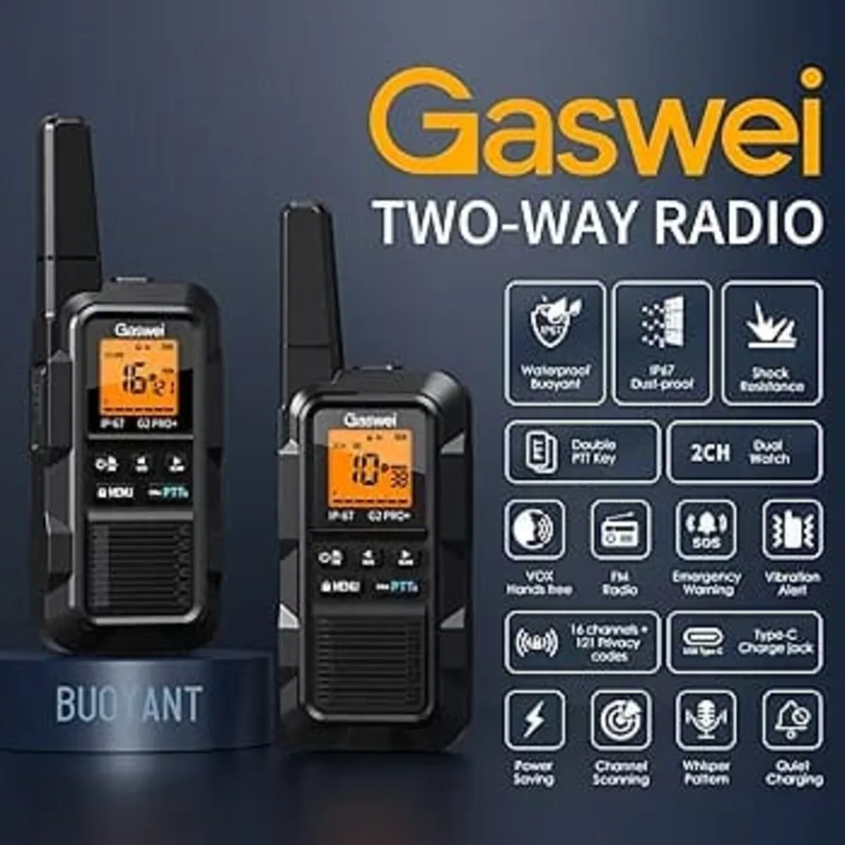 G2Pro Professional 2-Way Radios for Adults [2 Pack - Image 3