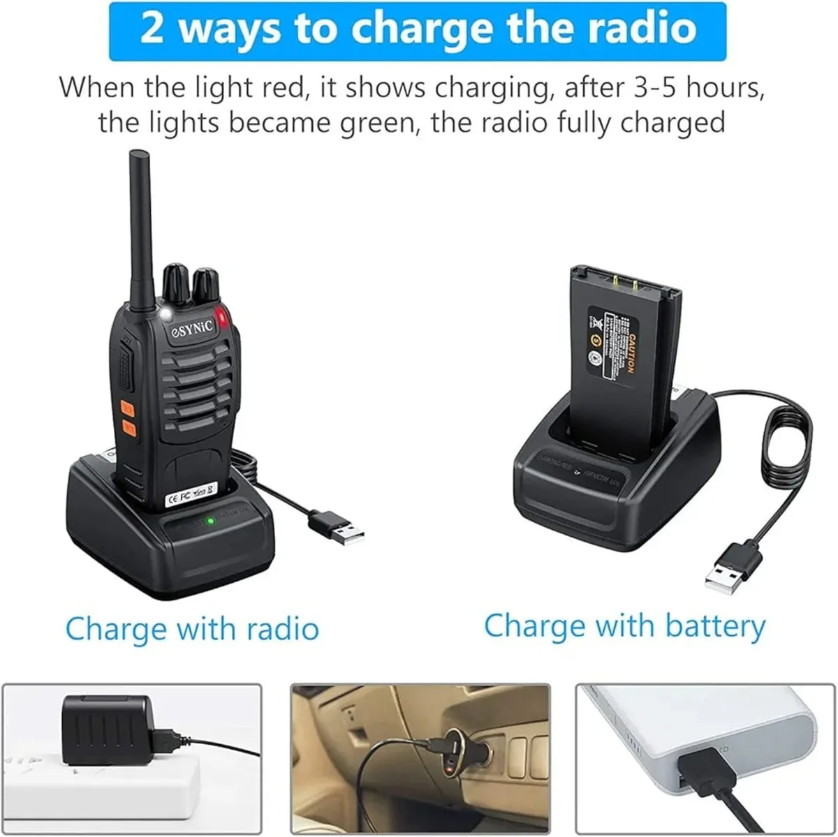 Walkie Talkie 2 pair PMR446 License-free 2 Way Rad - Image 4