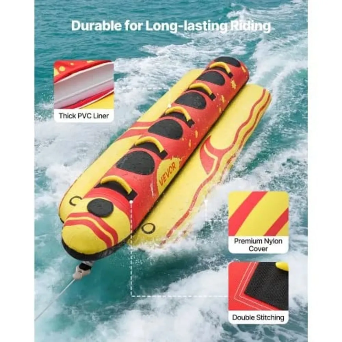 Towable Tubes for Boating, 5 Riders Inflatable Boa - Image 2