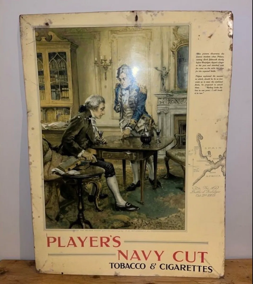 1930s Players Navy Cut Advertising Sign - Image 1