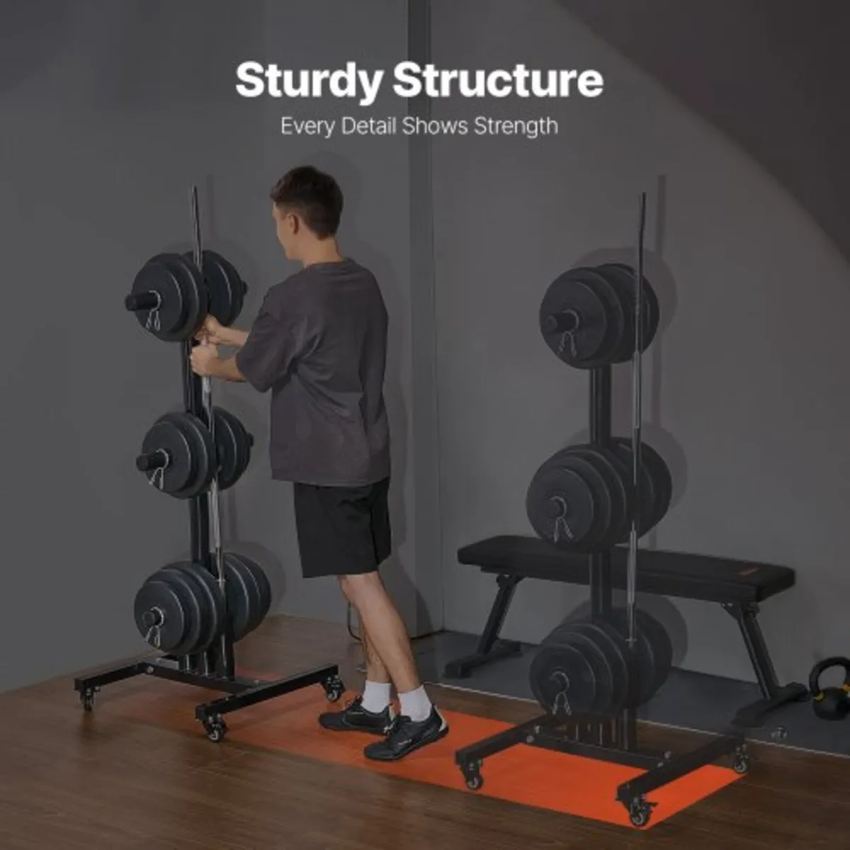 Weight Plate Rack, Vertical Weight Plate Tree for - Image 4