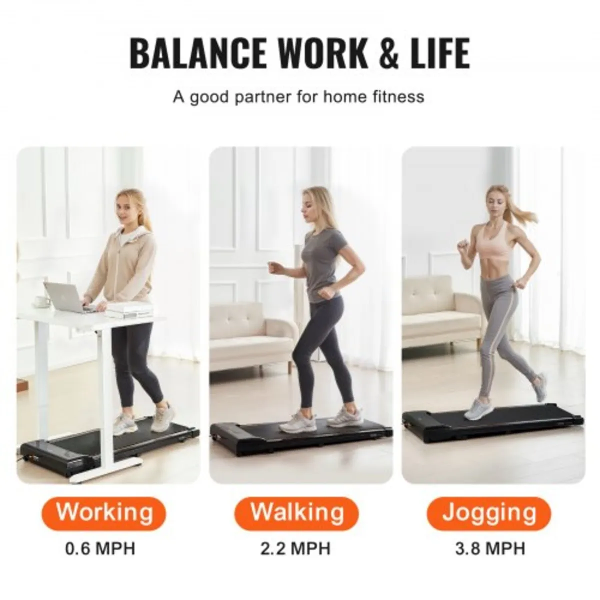 Walking Pad, Under Desk Treadmill for Home Office, - Image 3