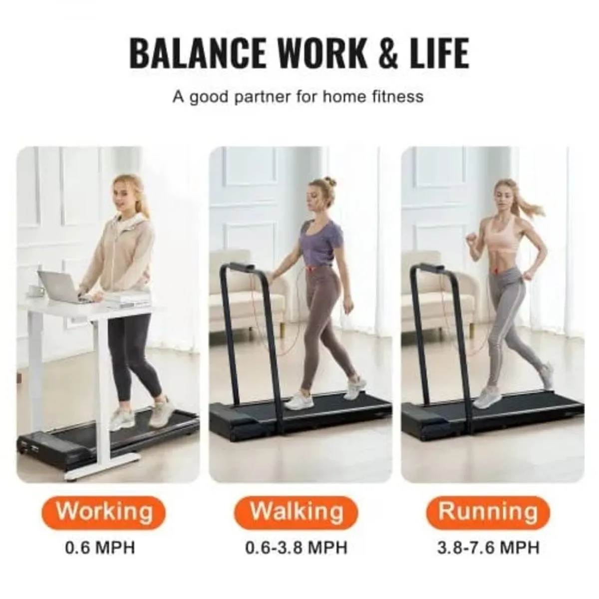 Treadmill for Home Office, Working Walking Running - Image 2