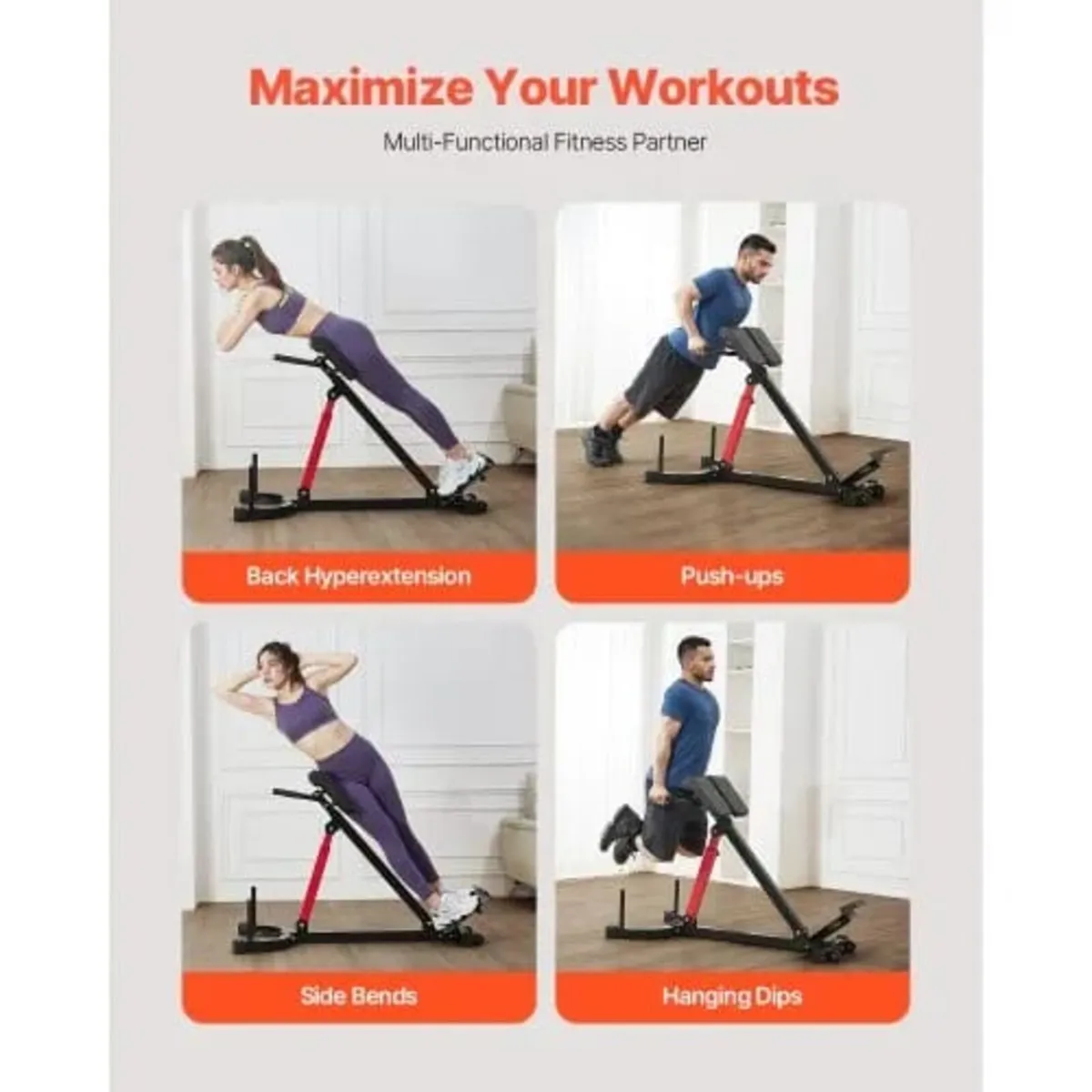 Roman Chair Hyperextension Bench, 350 lbs Adjustab - Image 3