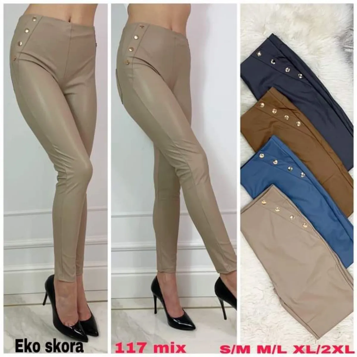 High Waist PU Leggings skinny - Image 3