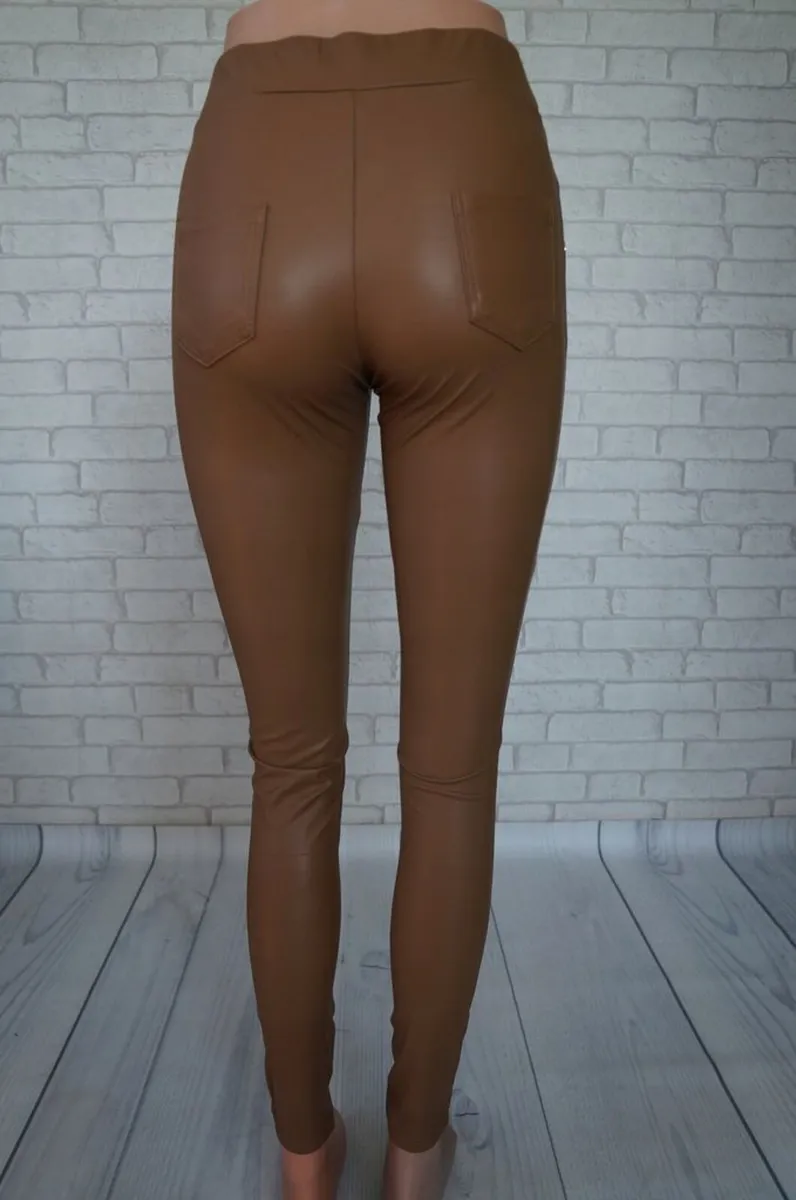 High Waist PU Leggings skinny - Image 4