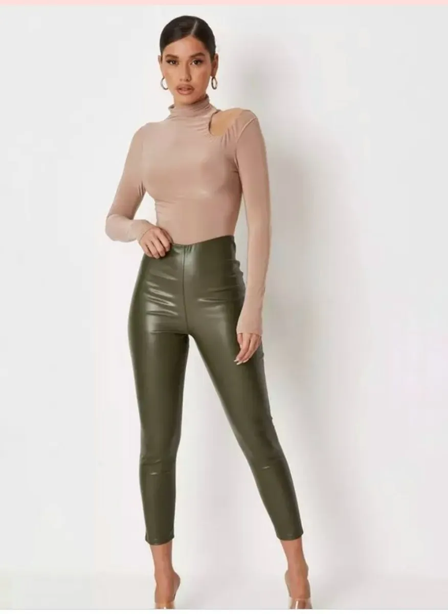 High Waist PU Leggings skinny - Image 2
