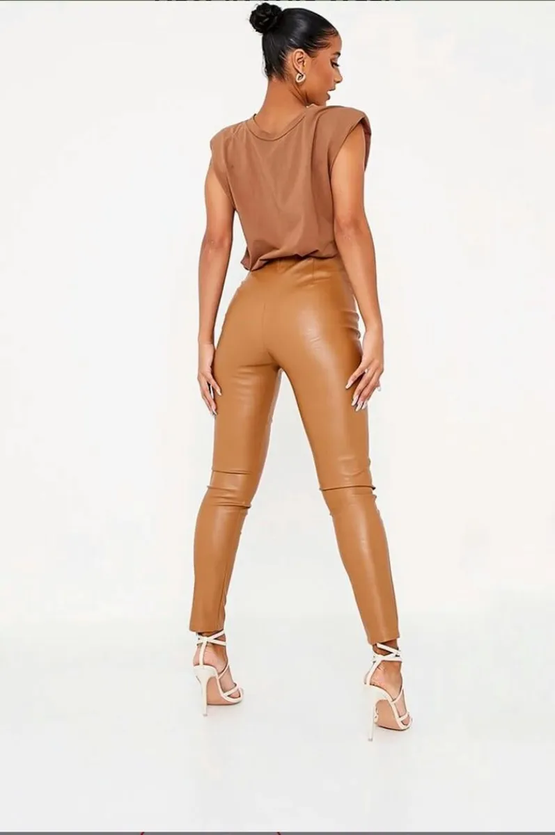 High Waist PU Leggings skinny - Image 3