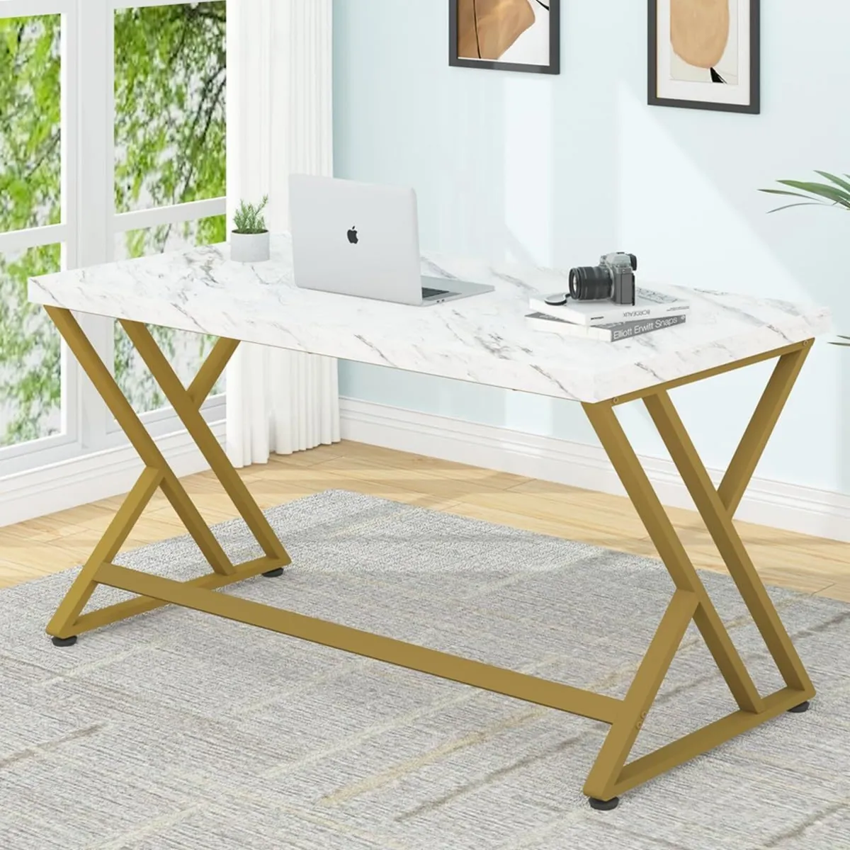 Computer Desk Gaming Office Table Long Desks - Image 3