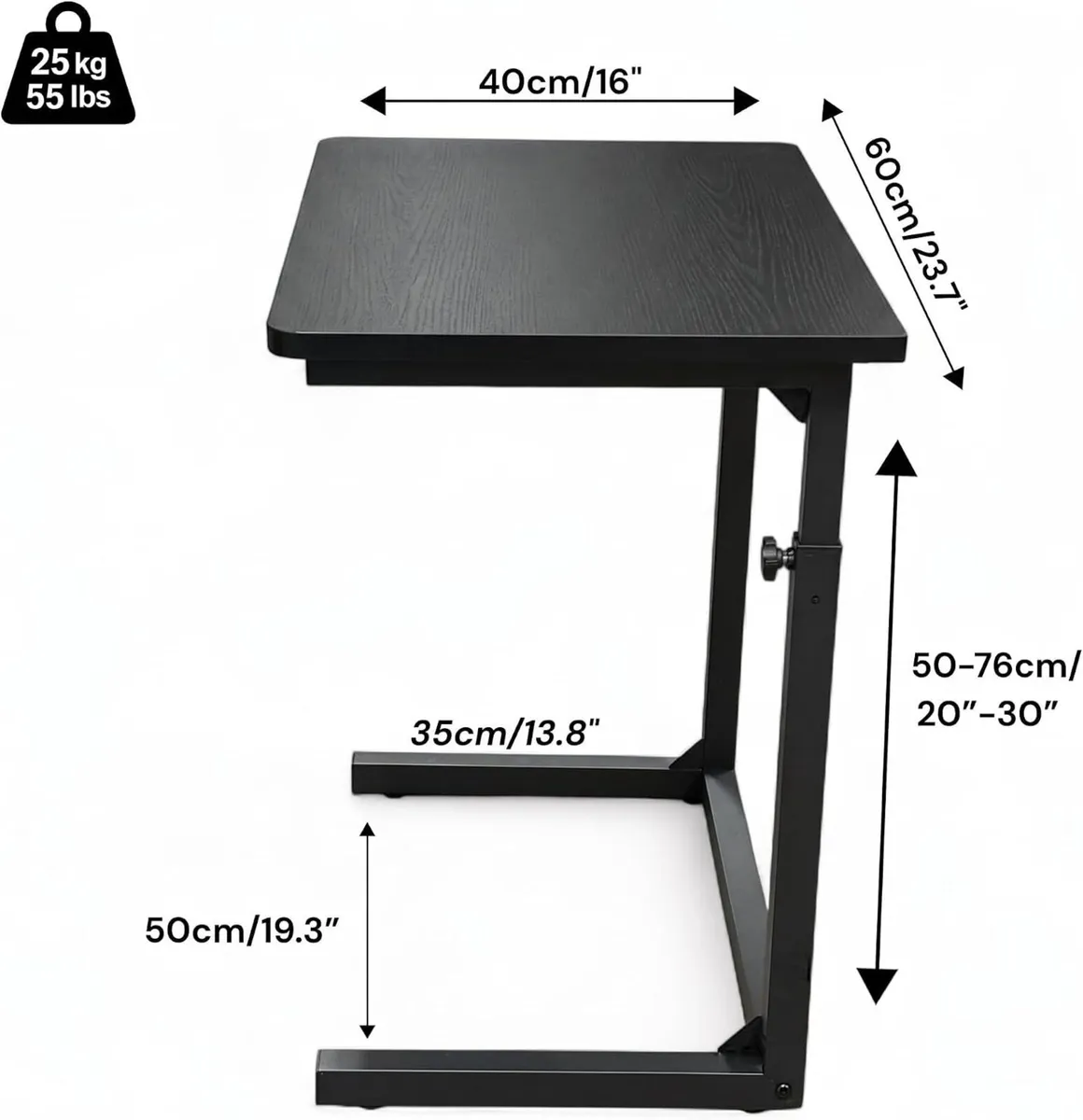 Sofa Side Table for Couch Bed Height Adjustable - Image 2