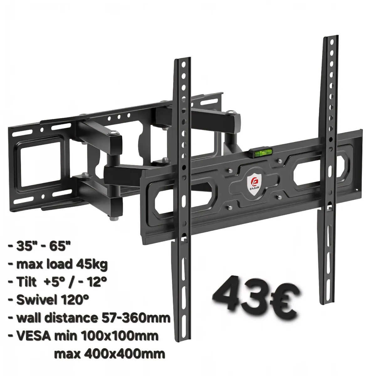 Tv Wall Mount Bracket Swivel Full Motion 35"-65" - Image 1