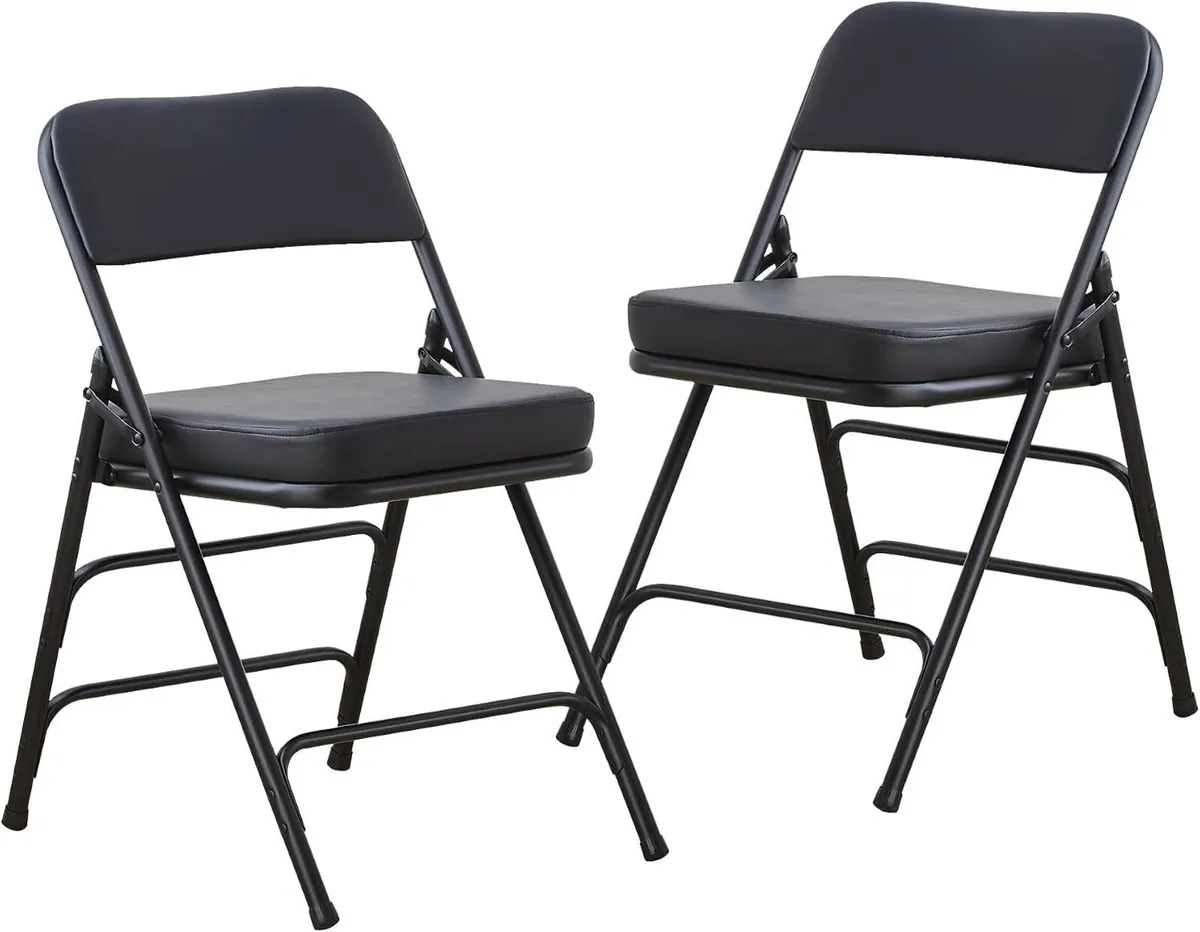 Folding Chair Foldable Faux Leather Fold Up - Image 1
