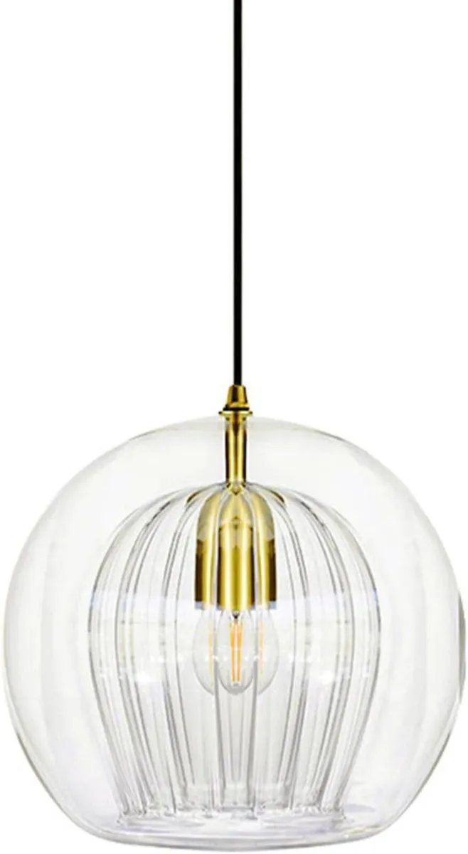 Stunning Double-Layer Glass Ball Pendant Light - Image 1