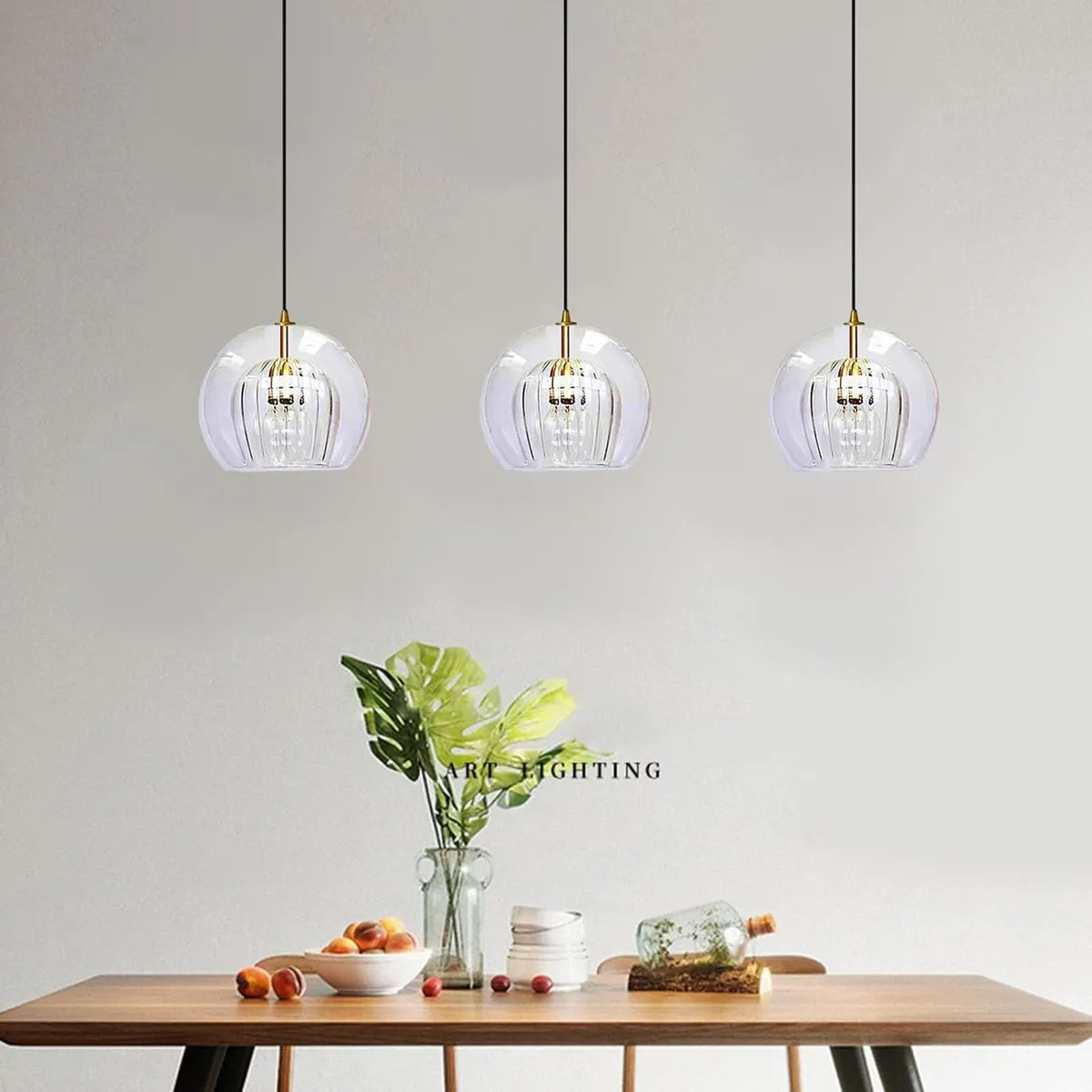 Stunning Double-Layer Glass Ball Pendant Light - Image 4