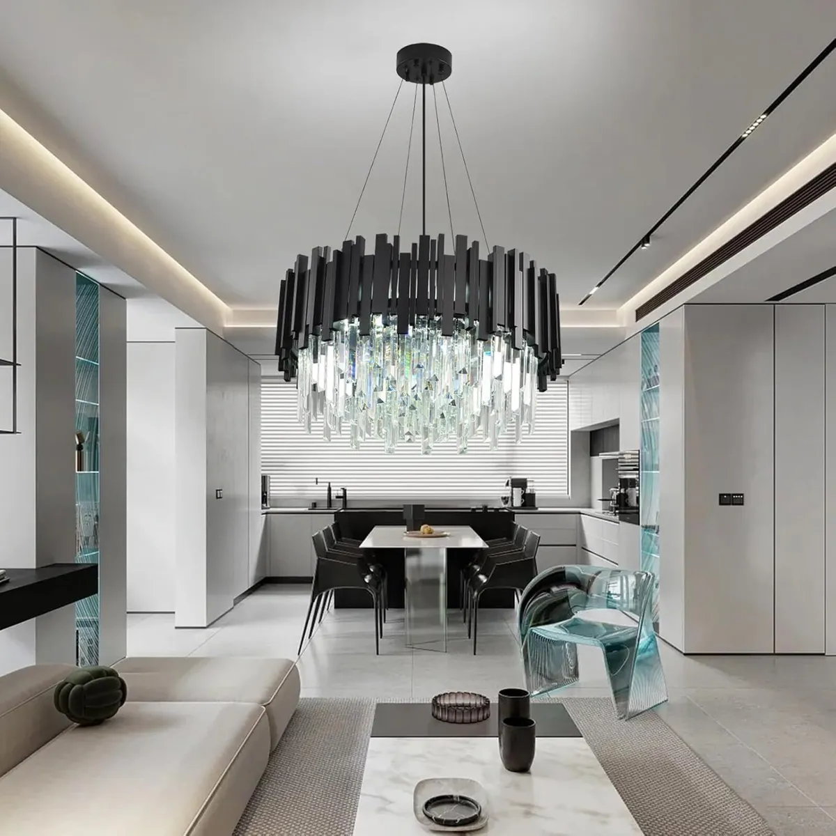 Luxury E14 Crystal Chandelier 2 in 1 Chandeliers - Image 3