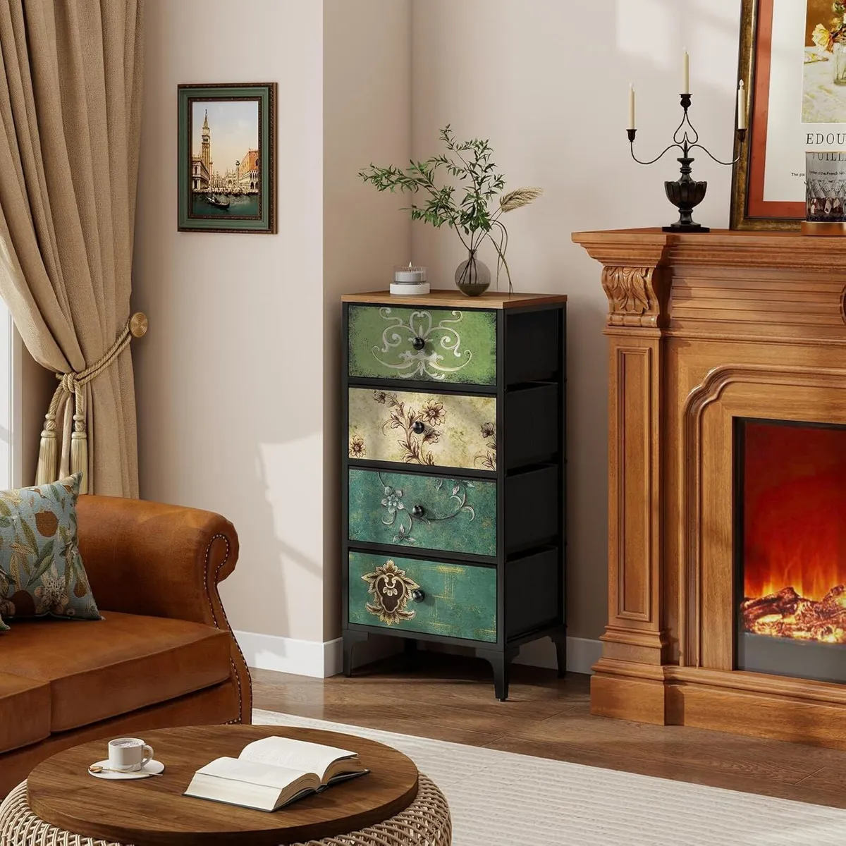 Chest of Drawers Slim Bedroom Furniture with 4 - Image 2