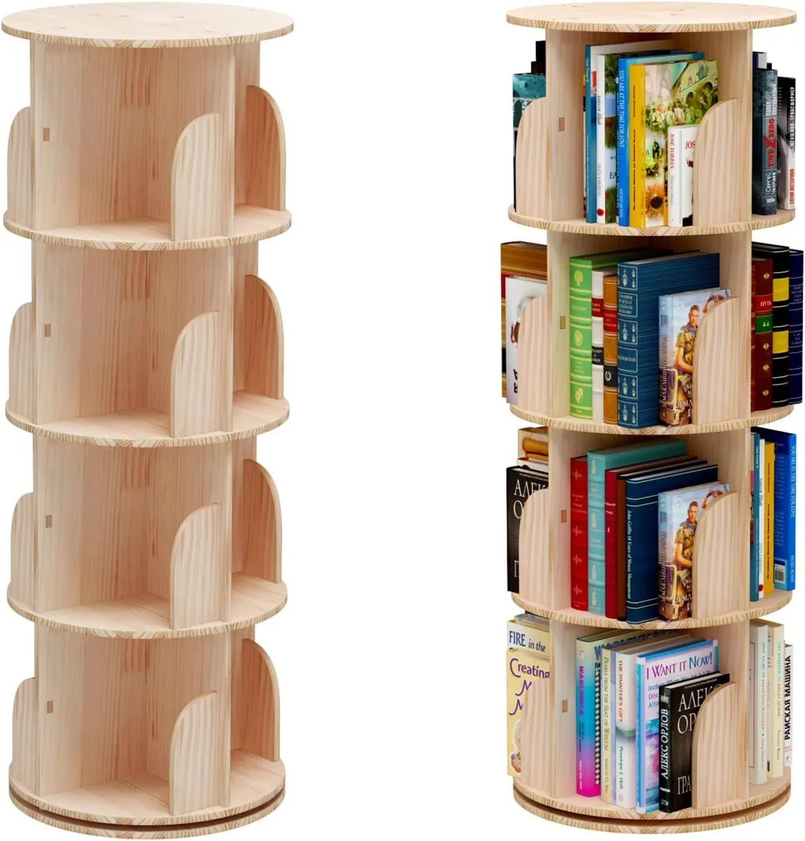 Rotating Hexagonal Children's Bookcase Tall Floor - Image 1