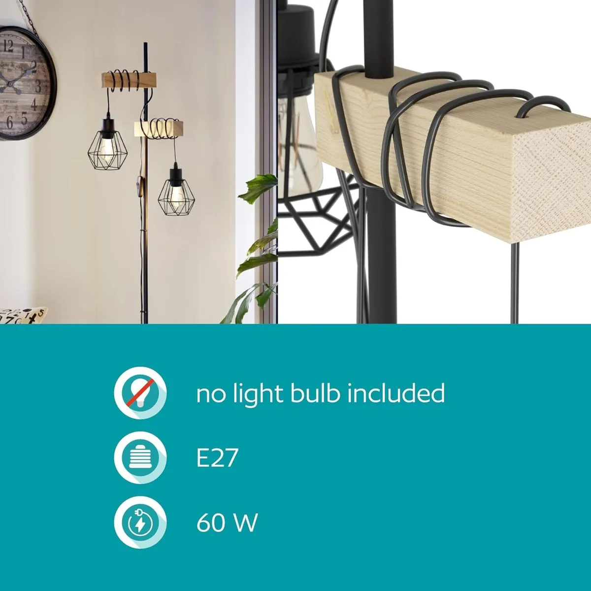 Floor Lamp Townshend 5 2-Light Vintage Standing - Image 4
