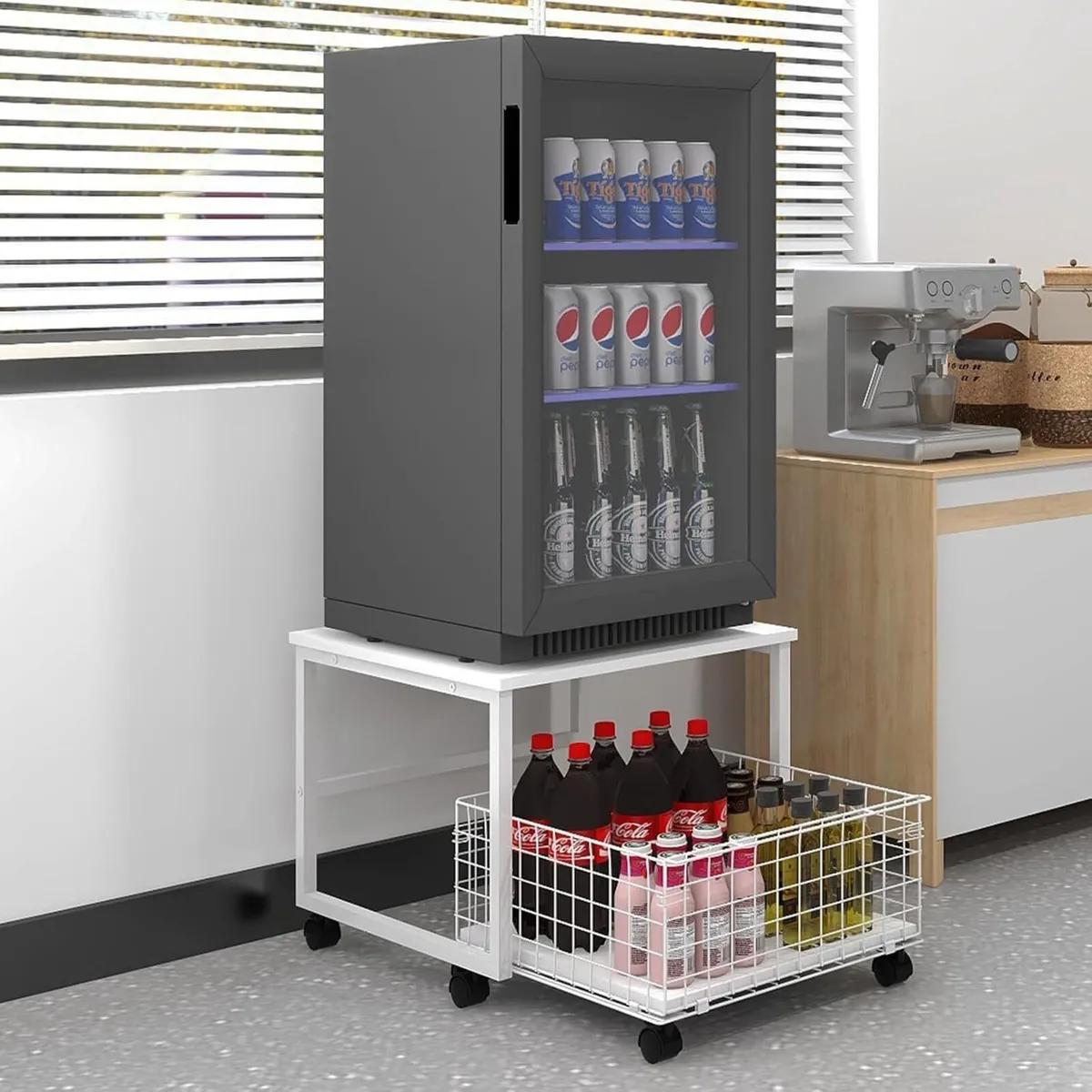 Mobile Mini Fridge Stand with Large Capacity - Image 1