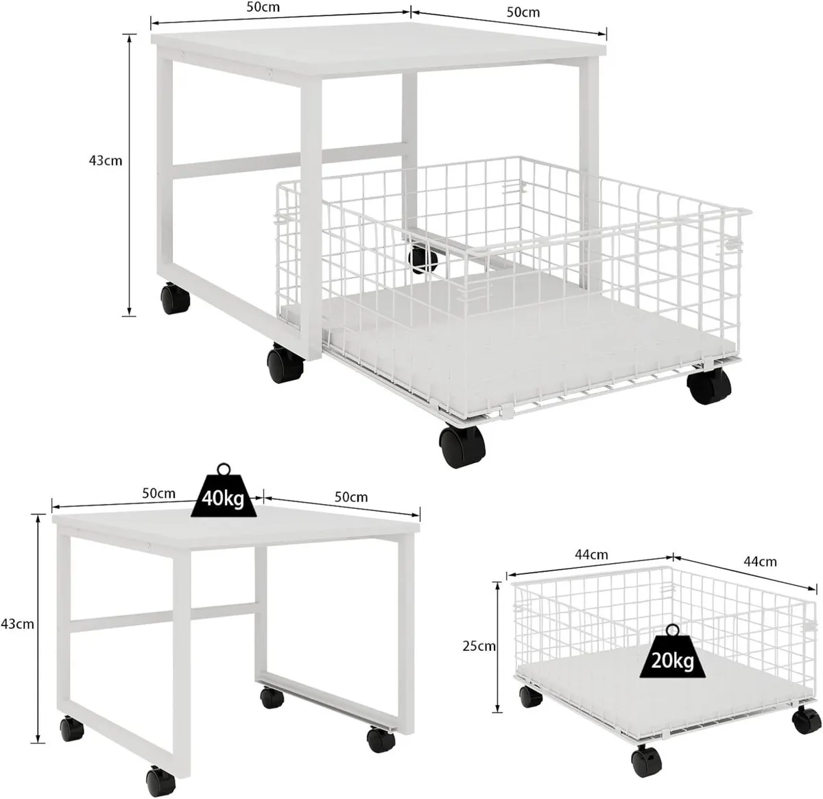 Mobile Mini Fridge Stand with Large Capacity - Image 2