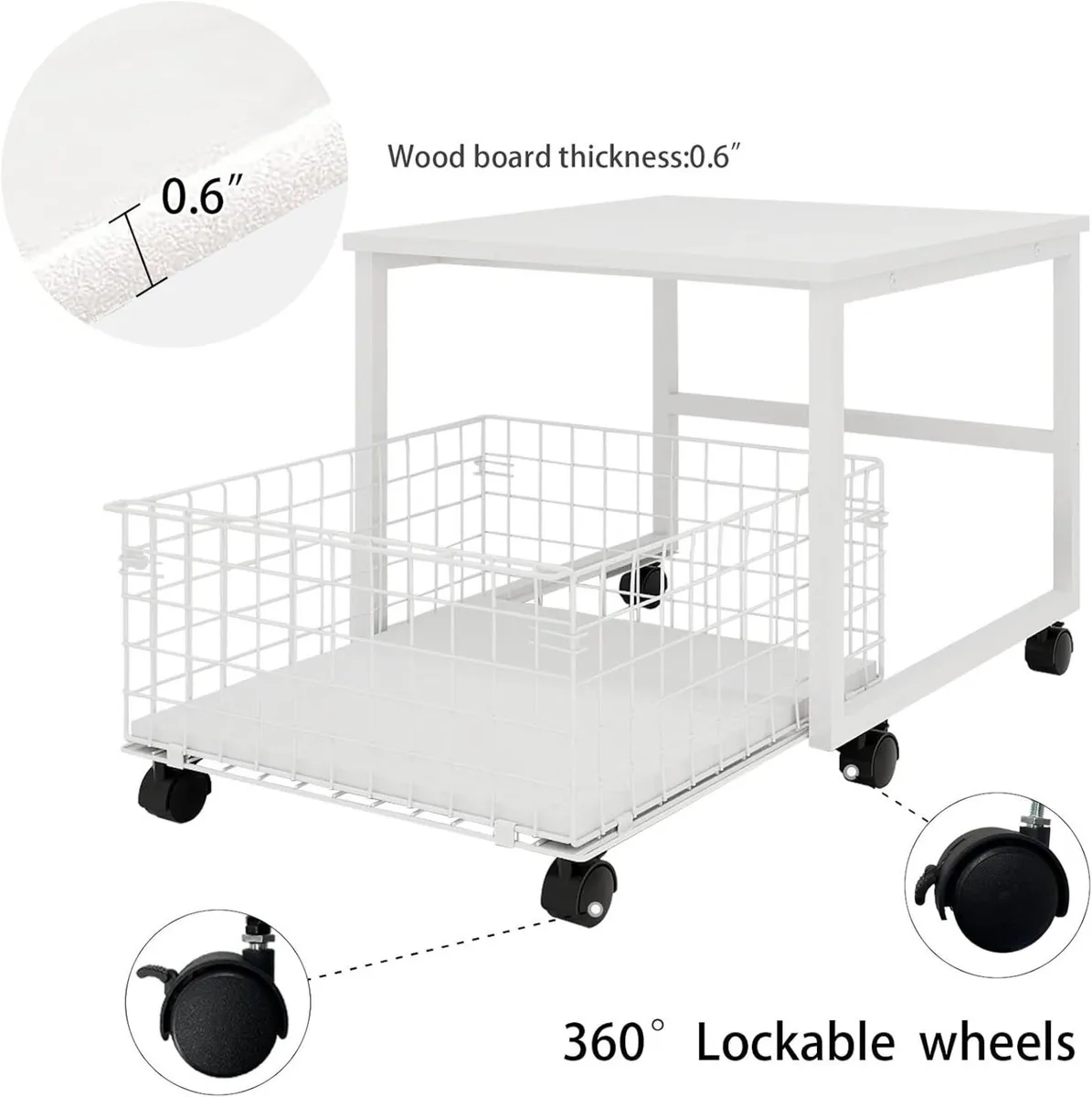 Mobile Mini Fridge Stand with Large Capacity - Image 3