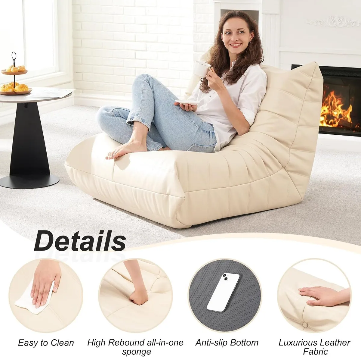 Big Bean Bag Chairs for Adults Fireside Beanbag - Image 3