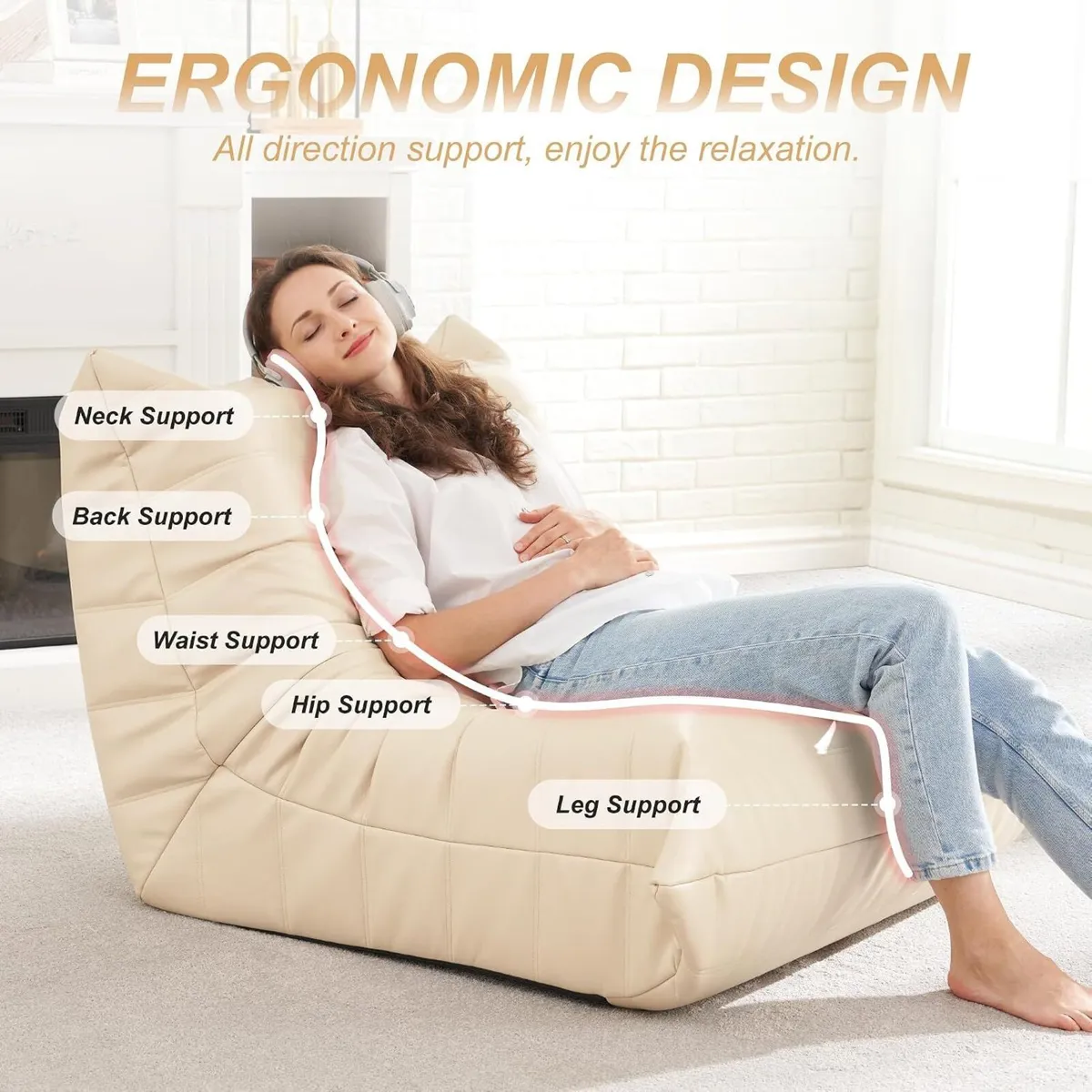 Big Bean Bag Chairs for Adults Fireside Beanbag - Image 4