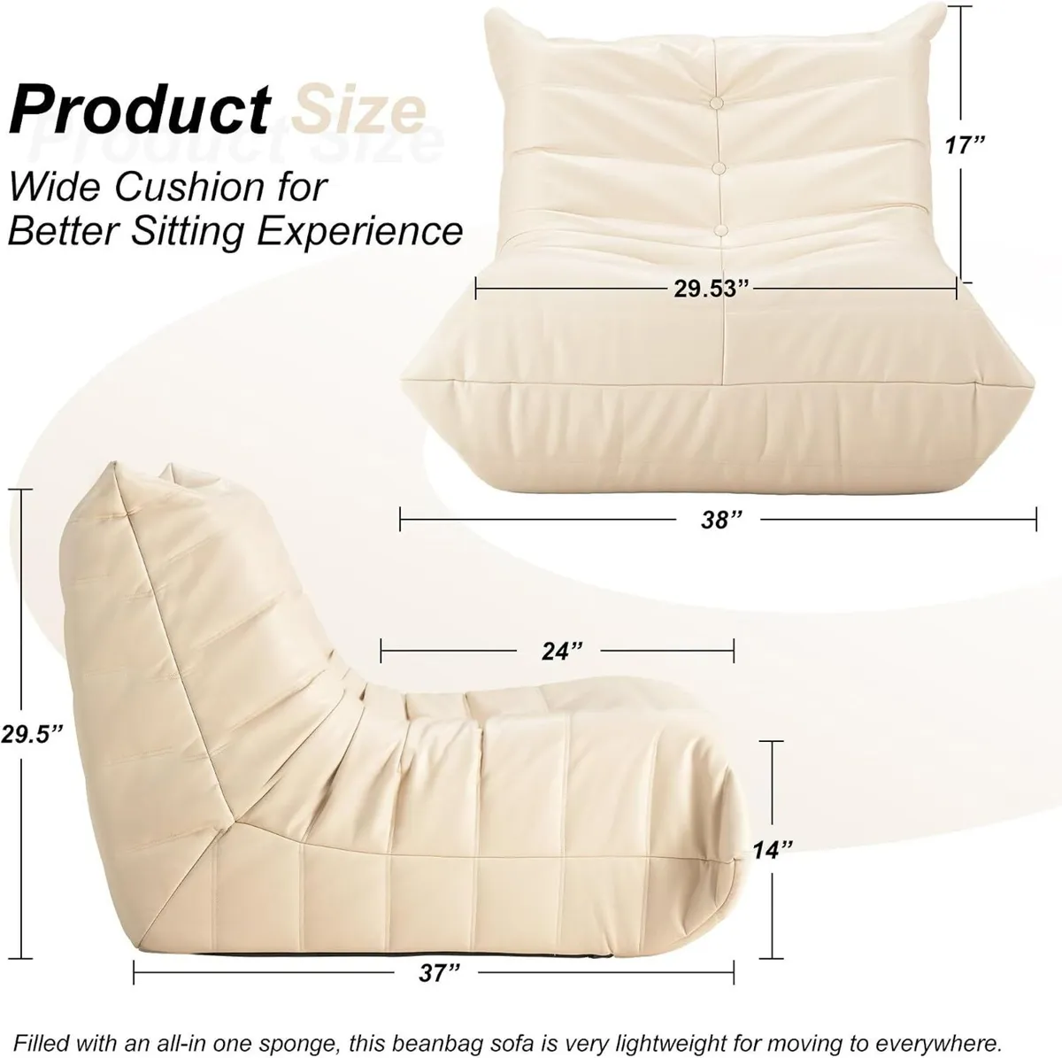 Big Bean Bag Chairs for Adults Fireside Beanbag - Image 2