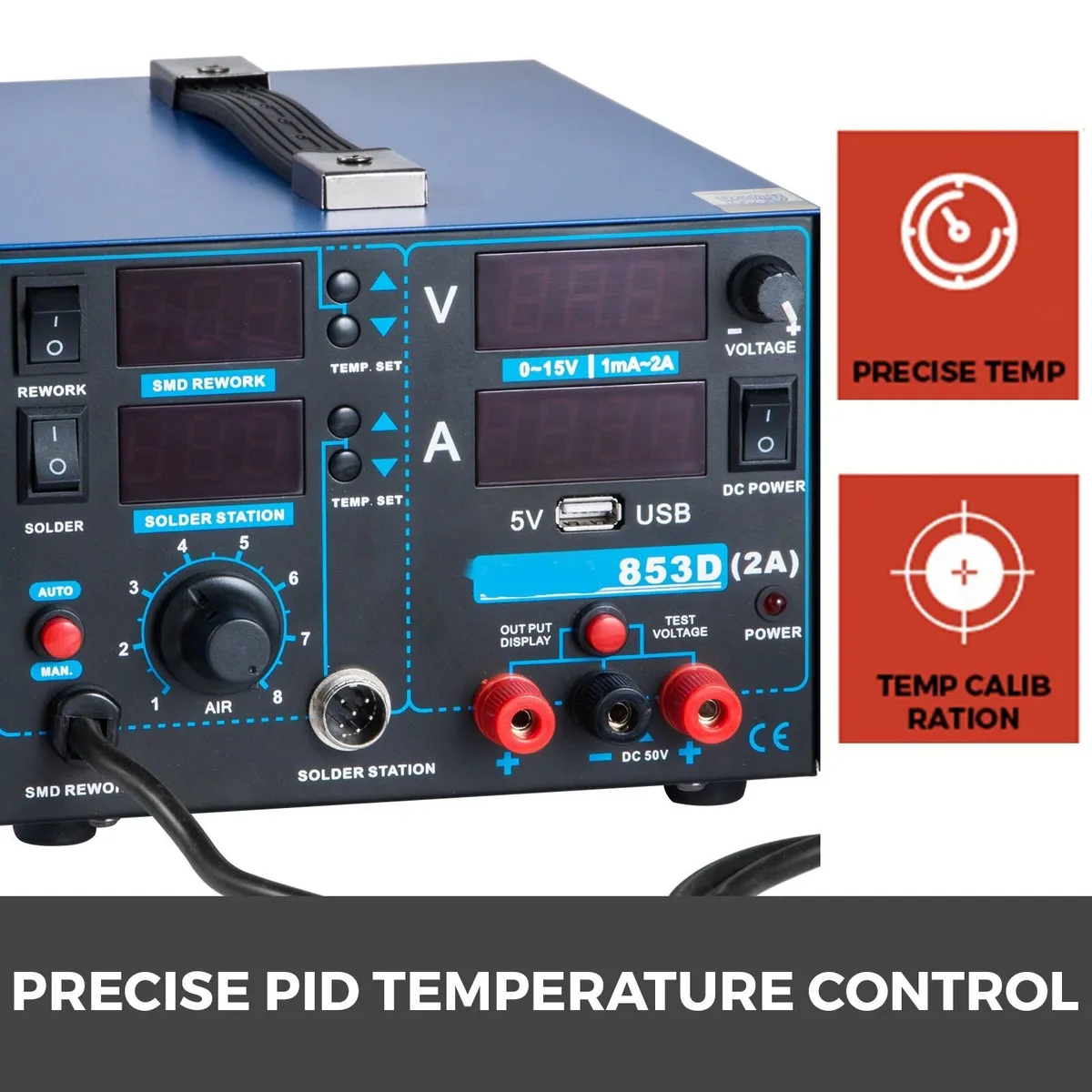 Hot Air Rework Station 750W Adjustable Temperature - Image 4