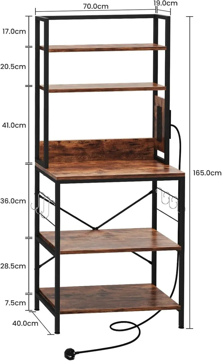 Rack 65" Freestanding Kitchen Storage Shelf Unit - Image 2
