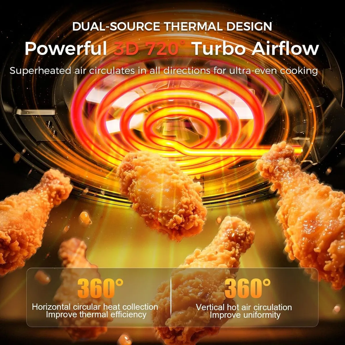 9L Dual Air Fryer with 2 Independent 4.5L - Image 3