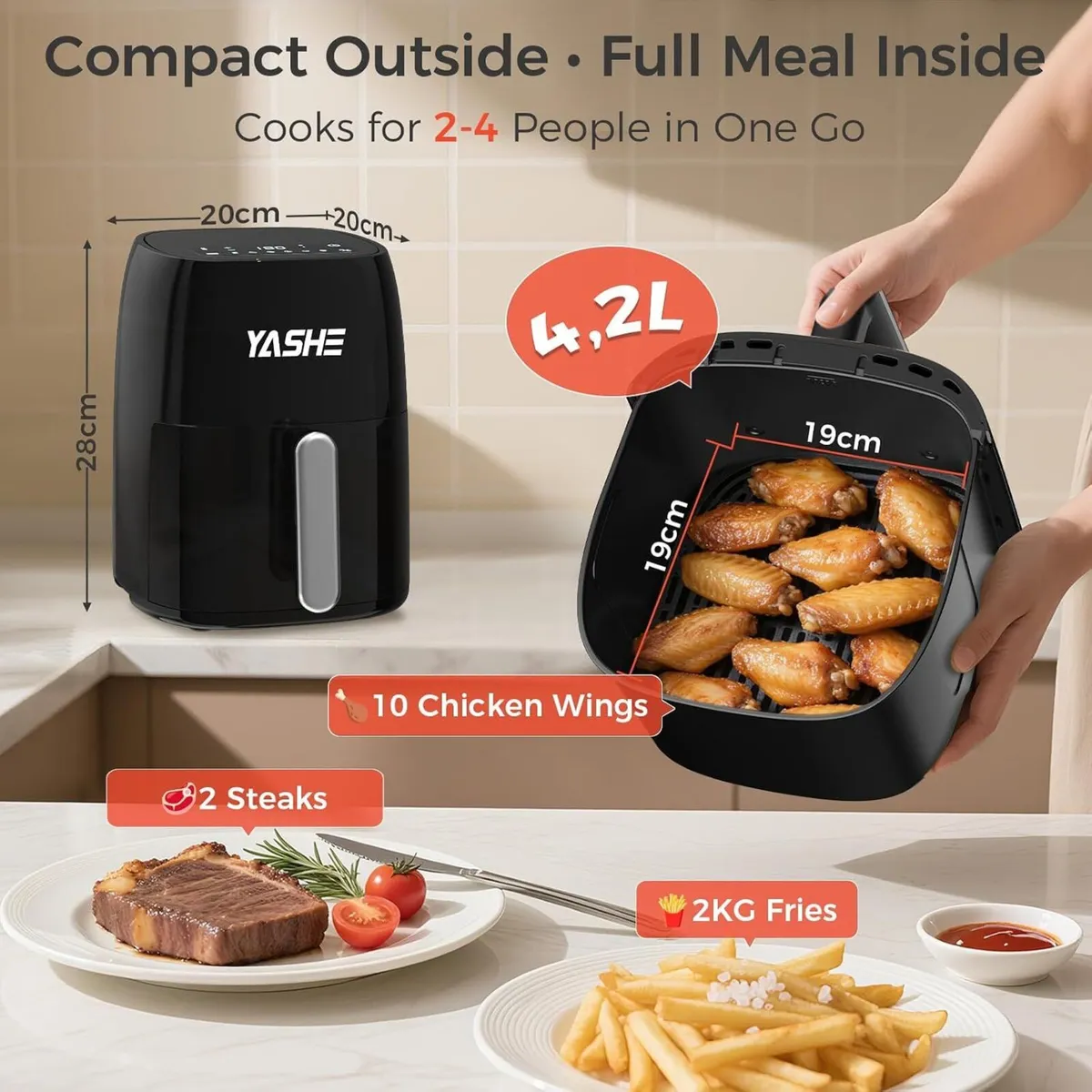 9L Dual Air Fryer with 2 Independent 4.5L - Image 4