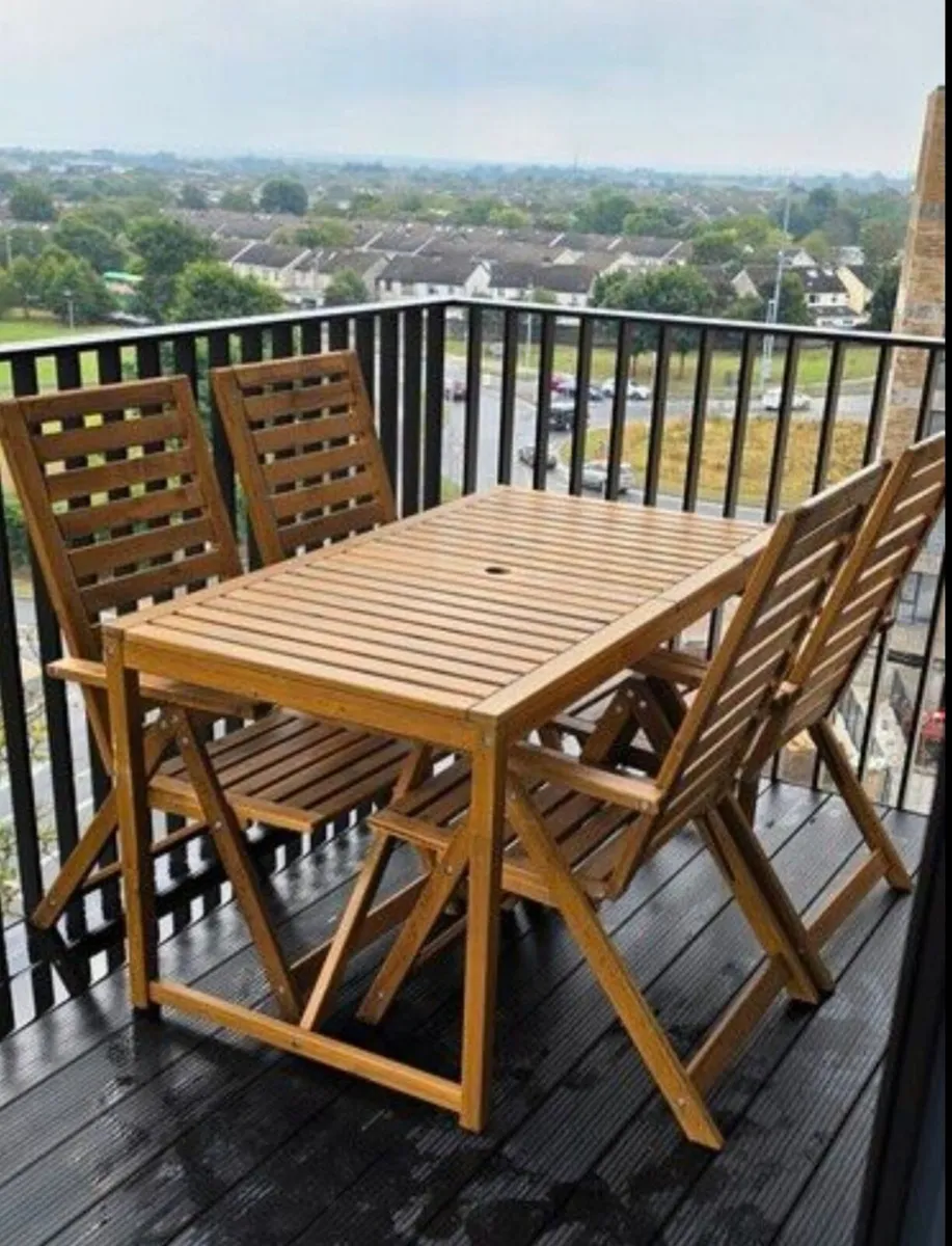 Outdoor Dining Set, Table + 4 Reclining Chairs - Image 2