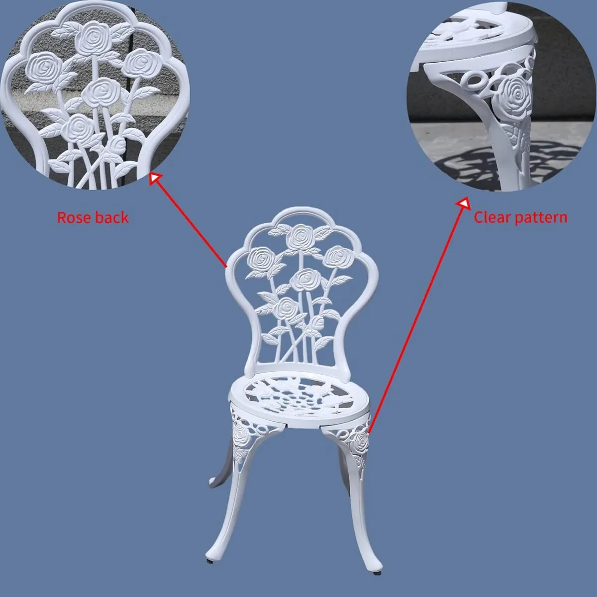 Outdoor Furniture Set with Rose Design 1 Table - Image 3